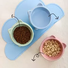 Tigela para gatos, acessórios para animais de estimação, cerâmica, diagonal, pés altos, proteção fofa, coluna cervical, tigela para cachorro, bebida, água, suprimentos para animais de estimação - comprar online
