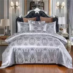 Luxo Satin Jacquard Único Duplo Duvet Cover Set, Europeu Conjunto de cama de casamento, Queen Size Quilt, King Size, High End