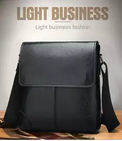 Bolsa crossbody impermeável para homens, cor sólida, grande capacidade, pasta portátil, armazenamento de couro PU, sacos de ombro, meninos - loja online