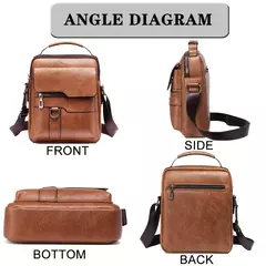 Imagem do Bolsa de Ombro de Couro PU para Homens, Bolsas Crossbody, Business Flap, Mala Mensageiro Sólida Masculina, Bolsa de Viagem para iPad, 9.7 ", Brand