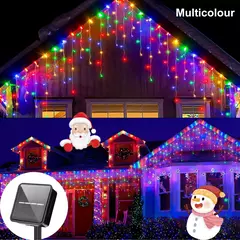 Outdoor LED Solar Light String para decoração de Natal, fada cortina, paisagem luzes, festa de jardim, 8 modos na internet
