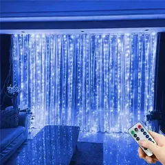 Imagem do LED Curtain String Light para decoração de casa, feericamente guirlanda, usb remoto, férias, quarto, natal, ano novo, festa de casamento, 8 modos