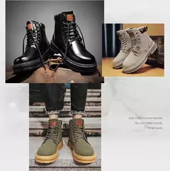 Bota de tornozelo com renda masculina, sapato de motocicleta, cano alto, verde, bota masculina de caminhada, moda inverno, novo, quente