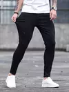 Moda masculina rua rasgado jeans preto puro estiramento apertado pequeno pé lápis calças namorado clube roupas denim ropa hombre
