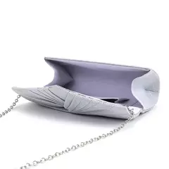 Imagem do Embreagem de lantejoulas prateadas para mulheres, bolsas de noite, bolsas de ombro de cadeia, bolsas de luxo para jantar