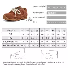 Imagem do Aiyuqi tênis feminino novo couro genuíno retro alemão sapatos de treinamento feminino inverno veludo pele plana sapatos casuais