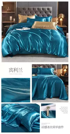 Monocromático Rayon Satin Conjunto de cama, luxo Duvet Cover Kit, Twin Queen e King Size, Home Textile, 3PCs, 4PCs - Wolf Magazine
