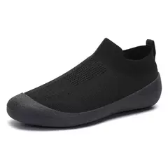 Imagem do Sapatos masculinos tênis de malha respirável sapatos casuais plus size tênis leves meias deslizamento em apartamentos sapatos de caminhada macios