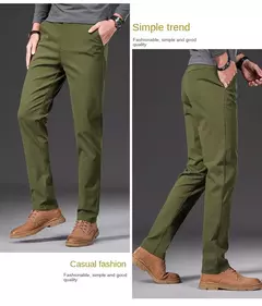 KUBRO-Calças de tecido fosco elástico para homens, calças formais, terno social, traje casual, primavera, outono, 2023 - loja online