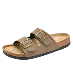 Sandálias masculinas de couro para praia, chinelo confortável, sapatos de marca original, verão 2022 - comprar online