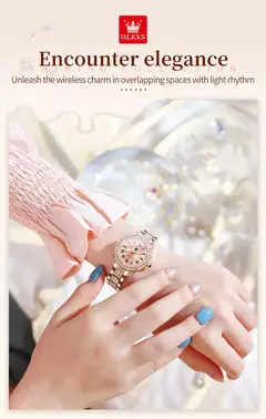 OLEVS Relógios das Mulheres Moda Original Quartzo Relógio De Pulso para Senhoras Roman Dial Deslumbrante Diamante Impermeável Luminoso Luxo Novo - loja online