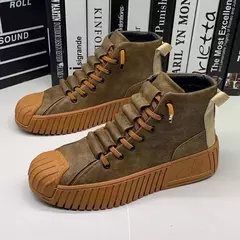 Sapato de tabuleiro casual masculino com renda, botas aumentadas, alta qualidade, bota ao ar livre, estilo britânico, novo, outono, inverno, 2022 - comprar online
