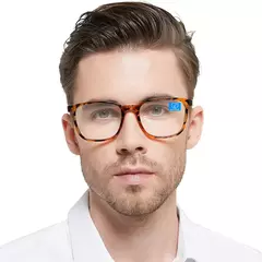 Óculos de leitura quadrados grandes para homens, anti luz azul, óculos acabados, óculos de computador presbiopia, leitor masculino