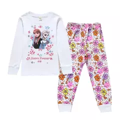 Conjunto pijama de algodão infantil, pijamas femininas, Frozen Anna Cartoon, roupas de bebê, primavera, outono, novo