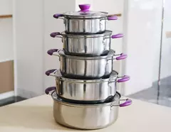 Aço inoxidável Hot Pot Set, Panelas, Sopa Pot, Steamer Presente, 16cm18cm 20cm 22cm, 24cm, Utensílios de cozinha, Atacado, 10 Pcs - loja online