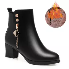 Botas femininas de pelúcia em couro genuíno, botas curtas de neve, marca de sa na internet