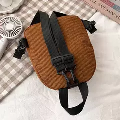 Mini mochila feminina, mochila escolar de veludo simples pequena, grande capacidade, mochila feminina durável, monocromática, casual, viajando, moda - loja online