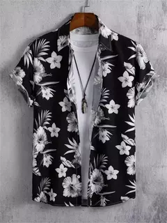 Camisa de praia de manga curta masculina, estampada flores 3D, tops respiráveis, festa ao ar livre, verão, novo, S-5XL, 2022 - Wolf Magazine