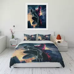 Conjunto de cama impresso Marvel Spider-Man para crianças e adultos, colcha macia, fronha, cama confortável, Twin, cama king, luxo