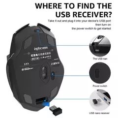 INPHIC-PM6 Mouse Recarregável Sem Fio, Compatível com Bluetooth, Office Mute, Suporte PC, Laptop, Tablet, Smartphone, Universal, 2.4G - comprar online