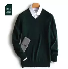 Imagem do Suéter de algodão de caxemira masculino, pulôver, roupas masculinas, outono, inverno, 2022