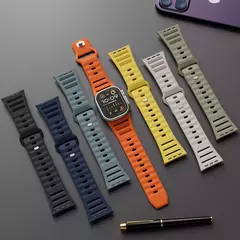 Pulseira de Silicone Esportiva para Apple Watch Band, Ultra, 49mm, 45mm, 44mm, 42mm, Pulseira de Relógio, iWatch Series 9, 8, 7, 6, SE, 5, 4