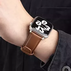 Faixa de relógio de couro para apple pulseira de relógio 49mm 44mm 45mm 42mm 38mm 40mm 41mm mulher homem pulseira iwatch série 8 7 6 5 4 3 se banda na internet