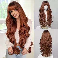 Easihair perucas sintéticas longas e encaracoladas com franja loira com destaque de platina peruca para mulheres cabelo sedoso resistente ao calor peruca cosplay - loja online