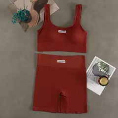 Conjunto de ioga feminino sem costura, roupas de treino fitness, sutiã esportivo, leggings de cintura alta, roupas sexy de ginástica em V profundo, roupas esportivas novas, 2024 na internet