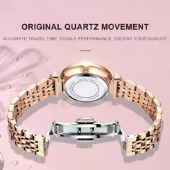 POEDAGAR-Relógio feminino impermeável em aço inoxidável, elegante relógio de pulso para senhoras, vestido luxuoso, relógios quartzo diamante - loja online