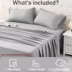 Imagem do Conjunto de lençóis de casal batilo, 4 peças, com fronha, luxo, macio, plano e conjunto para cama de solteiro/completo/queen/king size