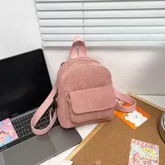 Imagem do Mochila leve de veludo, mochilas pequenas, mochila de viagem, mochila escolar, campus, júnior, cor sólida, mini, bolsos múltiplos