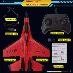 Avião de combate de controle remoto para crianças, RC Foam Aircraft, SU-35 Plane, 2.4G Radio Control Glider, brinquedos para meninos