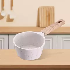 Imagem do Pequena panela com bico para despejar, Panela de derretimento de manteiga, Panela de óleo quente, Cabo de madeira, Óleo de leite, Frigideira de aquecimento