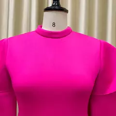 Imagem do Vestido longo de babados fairyshely sólido para mulheres, manga curta, grande e grande, festa de verão para mulheres, vestido curvilíneo apertado, tamanho grande, 2021