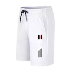 Calção esportiva masculina popular com bolsos, calça masculina de verão, solta, lazer, corrida legal