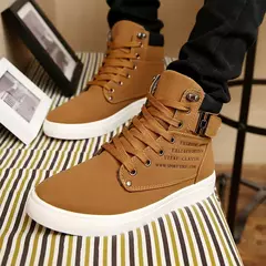 Sapato retrô de skate plataforma masculino, bota casual com renda, top alto, versão coreana, nova moda, outono, 2022 - comprar online