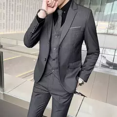 Terno de escritório formal masculino, terno fino casual masculino, vestido de noiva, moda boutique, monocromático, colete noivo, noivo - loja online