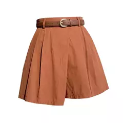 Shorts femininos casuais de cintura alta linha A saias, calças femininas soltas irregulares e chiques, moda verão, novo, 2024 - comprar online