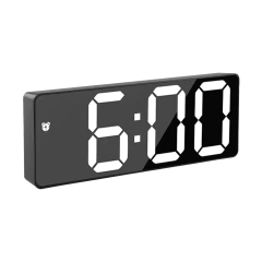 Relógio eletrônico com display grande e controle de voz brilhante projetado para calendário de alarme de tempo e monitoramento de temperatura na internet