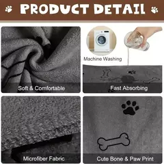 Toalha de banho para cães e gatos, secagem rápida e absorvente, toalha grande, macia, secagem rápida, loja de animais de estimação, presente, suprimentos para animais de estimação - Wolf Magazine