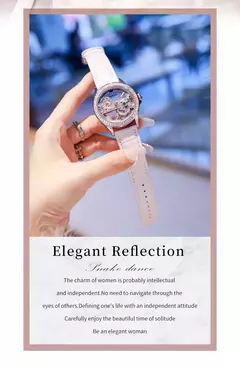 OLEVS Relógio Mecânico Automático para Mulheres, Relógio Transparente, Big Dial Design, Bracelet Set, Presente de Luxo, 40mm, 6699 - loja online