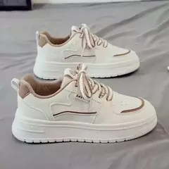 Imagem do Sapatilhas femininas de plataforma, sapatos vulcanizados, sapatos de caminhada casuais, sapatilhas grossas, tênis branco, novo, 2022, 2024