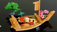 Artesanal De Madeira Japonesa Sushi Barcos, Bandeja De Marisco, Navio Sashimi, Assorted Cold Dish, Restaurante Ferramenta, Grande, 40cm a 90cm - comprar online