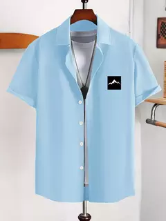 Imagem do Europa e nos estados unidos verão casual solto cardigan camisa de manga curta masculina tendência camiseta masculina camisa casual
