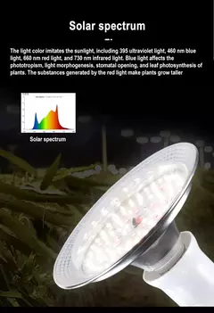 Imagem do E27 Full spectrum 18W luz de enchimento de frutas LED luz de crescimento de plantas verdes Estufa vegetal de plantas verdes Full spectrum flower plant fill light Refletor de frutas de dragão de fogo