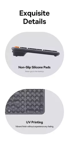 Imagem do Baseus-Teclado Ergonômico Sem Fio, 2.4G, Bluetooth 5.0, Keycap Numérico, Office Game, Tablet, PC, iPad, MacBook, Laptop