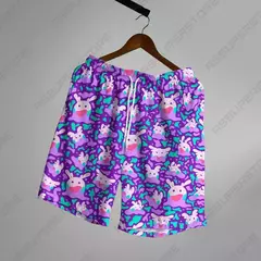 Imagem do Calção de bolso casual masculino com cordão, desenho animado animal engraçado, streetwear respirável, calça praia, moda verão