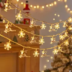 Imagem do Snowflake LED String Lights para decoração de casa, Fairy Lamp, Árvore de Ano Novo, Jardim, Natal, 3m, 2024, 2025, Noel 6