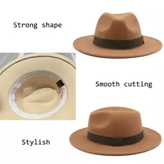 chapeu feminino chapeu chapeu masculino gorro Chapéu fedora mulheres fita banda homens chapéus de aba larga igreja casamento clássico bege branco chapéu do inverno das mulheres dos homens 2021 new gorras hombre na internet